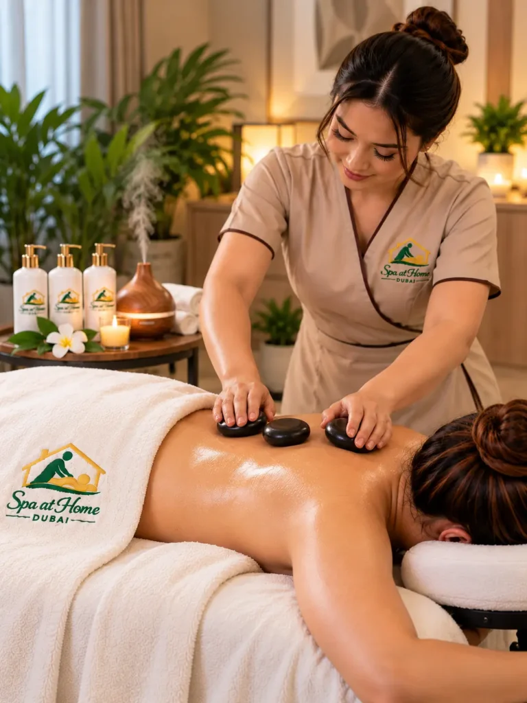 warm spa hot stone massage